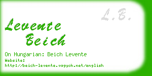 levente beich business card